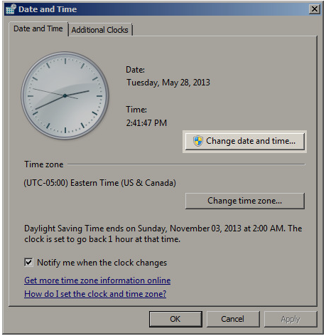 Change Date and Time